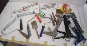 lot 154 image: Paint rollers and caulking guns