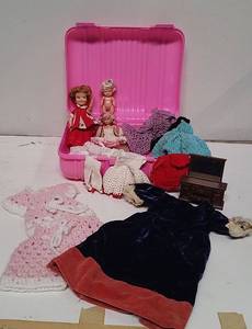 lot 113 image: Lot of Dolls & Crocheted Doll Dresses