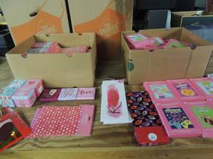 lot 487 image: Box of new Valentine gift bags, Box of new kids valentines, over 30 individual boxes