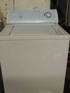 lot 499 image: Whirlpool washer- 5 cycles  working condition has hoses and plugs