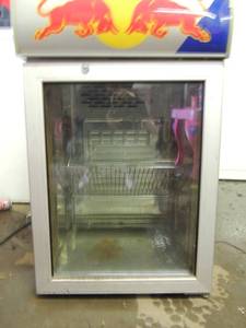 lot 500 image: 2 shelf red bull  cooler working condition needs cleaning on outside