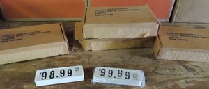 lot 581 image: 5 DIGIT  piece WHITE ROLLER PRICER - All new 4 boxes 10 piece in each box