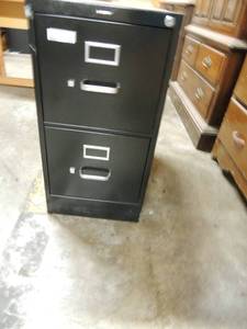 lot 598 image: HON 2 drawer filing cabinet metal black