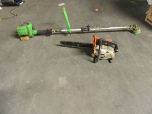 lot 652 image: Echo weed eater gas powered and echo chain saw All unknown working condition