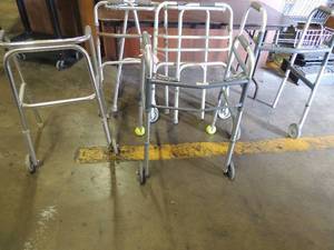 lot 614 image: 5 medical walkers  Invacare brand. Front wheels