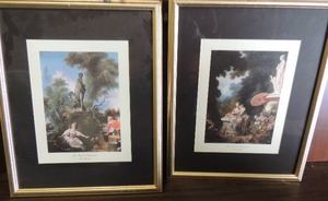 lot 741 image: two 22 x 18 Gean Honore Fragonard art pieces  Meeting and Love Letters