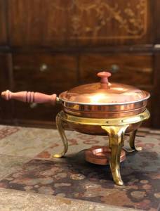 lot 87 image: Brass and Copper Fondue Pot