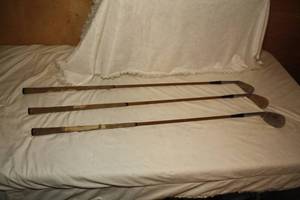 lot 52 image: 3 Vintage Golf Clubs