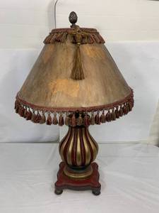 lot 13 image: Red & Gold Lamp