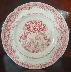 lot 40 image: TWAS THE NIGHT BEFORE CHRISTMAS STONEWARE PLATES BY NOBLE EXCELLENCE