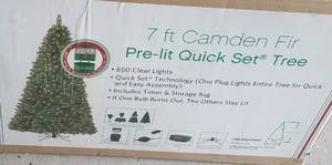 lot 55 image: 7 FT. CAMDEN FIR PRE-LIT QUICK SET CHRISTMAS TREE