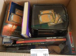 lot 161 image: LOT OF ASSORTED WAR HAMMER BOOKS, GAMING ITEMS AND MORE