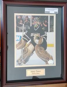 lot 180 image: MARTY TURCO (DALLAS STARS) FRAMED PHOTOGRAPH