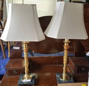 lot 182 image: LOT OF LAMPS WITH MARBLE BASES