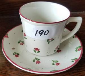 lot 190 image: VINTAGE JOHNSON BROTHERS IRONSTONE TEA CUP AND SAUCER (ENGLAND)