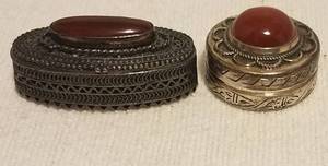 lot 103 image: VINTAGE STERLING SILVER PILL BOXES