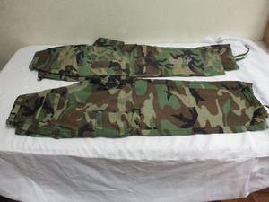 lot 37 image: 2-Pair of U.S.ARMY Battle Dress Camouflaged Uniform Trousers (BDU)