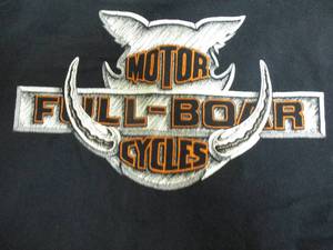 lot 39 image: HARLEY -FULL BOAR MOTOR CYCLES 10-th Anniversary- Long Sleeve T-Shirt-XL
