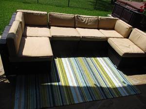 lot 2 image: OV All-Weather Wicker Outdoor  Patio Furniture, 7-Piece Conversation Set