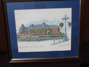 lot 17 image: The Royally Restored Empress Hotel, Victoria B.C -Signed Print By Barbara Wood
