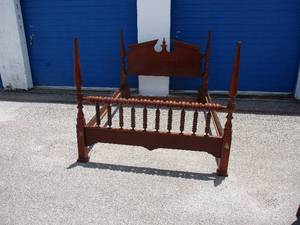 lot 25 image: Bed Frame, Slots for  Full or Queen