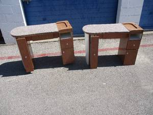 lot 109 image: 2-Marble Top Work Stations.