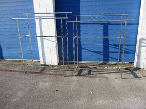 lot 111 image: 2-Double Sided Adjustable Height Clothing Racks