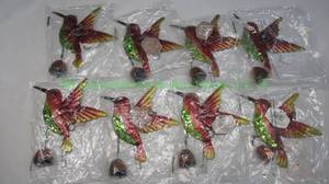 lot 23 image: New Country side metal hanging hummingbird yard decor, 8 total