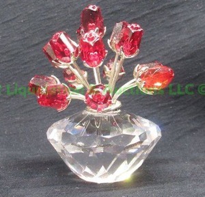 lot 73 image: swarovski crystal (marked) rose bouquet figurine