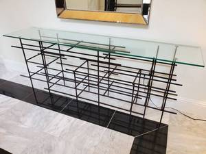 lot 19 image: Glass & Metal Buffet
