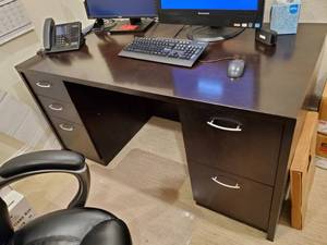 lot 44 image: Wood Desk by Indiana Furniture
