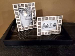 lot 66 image: Tozai Home Frames & Wood Tray by Dwell Studio Global Views