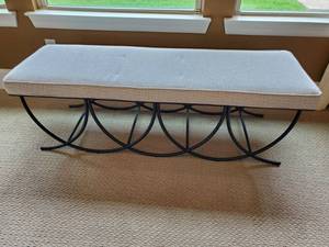 lot 78 image: Robin Bruce Upholstered Bench with Metal Base