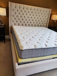 lot 86 image: King Linen Bed Frame
