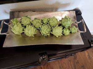 lot 122 image: Metal Tray with Decorative Artichokes