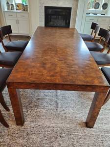 lot 131 image: Hooker Long Mappa Burl Wood & Rubberwood Dining Table