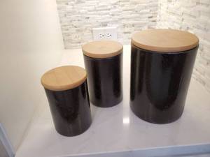 lot 148 image: Trio of Dolomite Jars from Creative Co-op