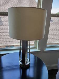 lot 174 image: Metal Table Lamp with Linen Shade