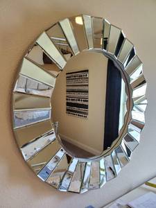 lot 196 image: Round Beveled Mirror by Feida