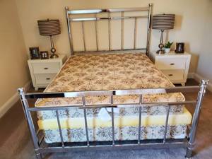 lot 201 image: Queen Metal Bed Frame