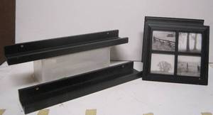 lot 240 image: Black Wood Floating Shelves &amp Photo Box