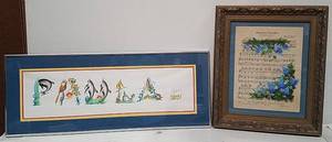 lot 299 image: 2 Framed &amp Matted Pieces of Hand-Painted Wall Art