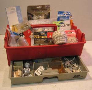 lot 378 image: Household hardware in tote