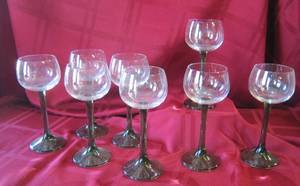 lot 327 image: Green stem goblets