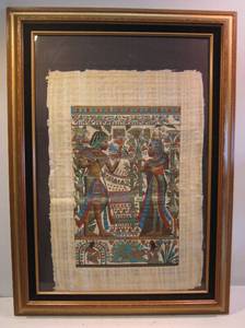 lot 336 image: Framed papyrus painting