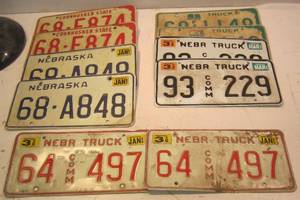 lot 342 image: Nebraska license plates