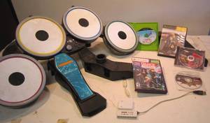 lot 343 image: Xbox games and drums