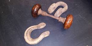 lot 22 image: Vintage Doorknob and Chain Hoops