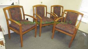 lot 10 image: La-Z-boy wood rail cushioned accent chairs, 4 total