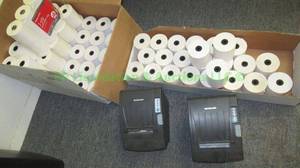 lot 14 image: BIXOLON SRP350II - 3inch thermal receipt printers (2) plus receipt rolls